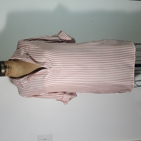 Thread & Supply Dresses & Skirts - Thread + Supply Size L Dress Casual Boho Red Striped Button-up Sleeves Pockets